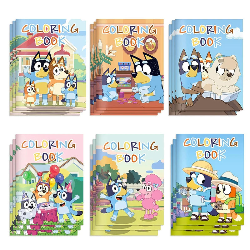 Bluey Bingo™ DIY Coloring & Puzzle Book Set – 6/12/24pcs