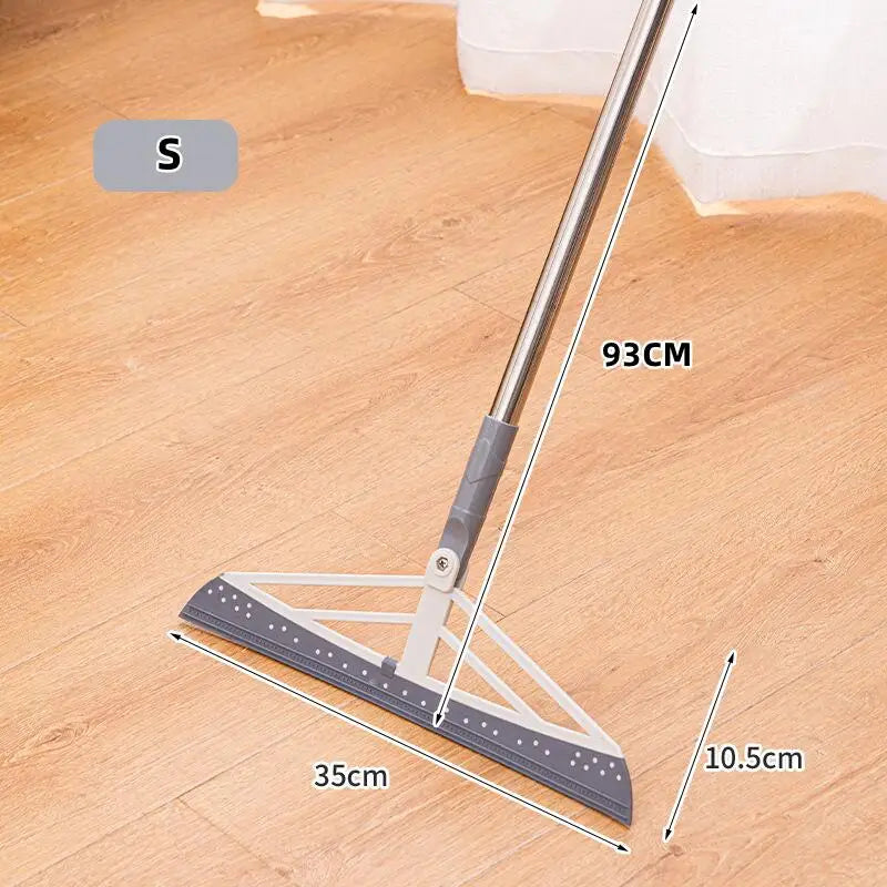FlexiSweep™ 180° Rotatable Silicone Broom & Mop – Multi-Purpose Floor Cleaner with Hand Wiper