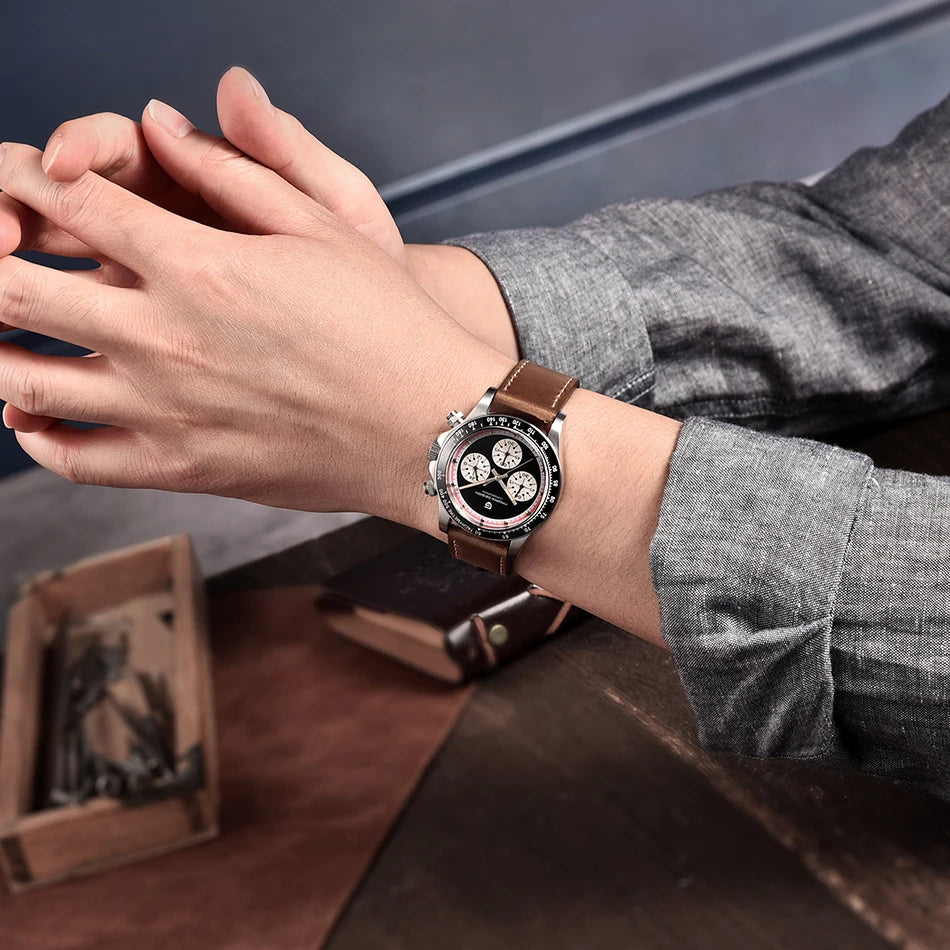 PAGANI DESIGN SportMaster VK63 – Chronograph Quartz Leather Watch