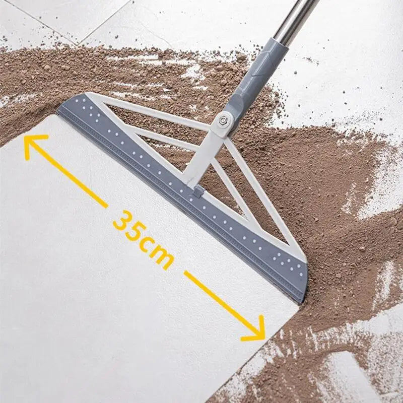 FlexiSweep™ 180° Rotatable Silicone Broom & Mop – Multi-Purpose Floor Cleaner with Hand Wiper