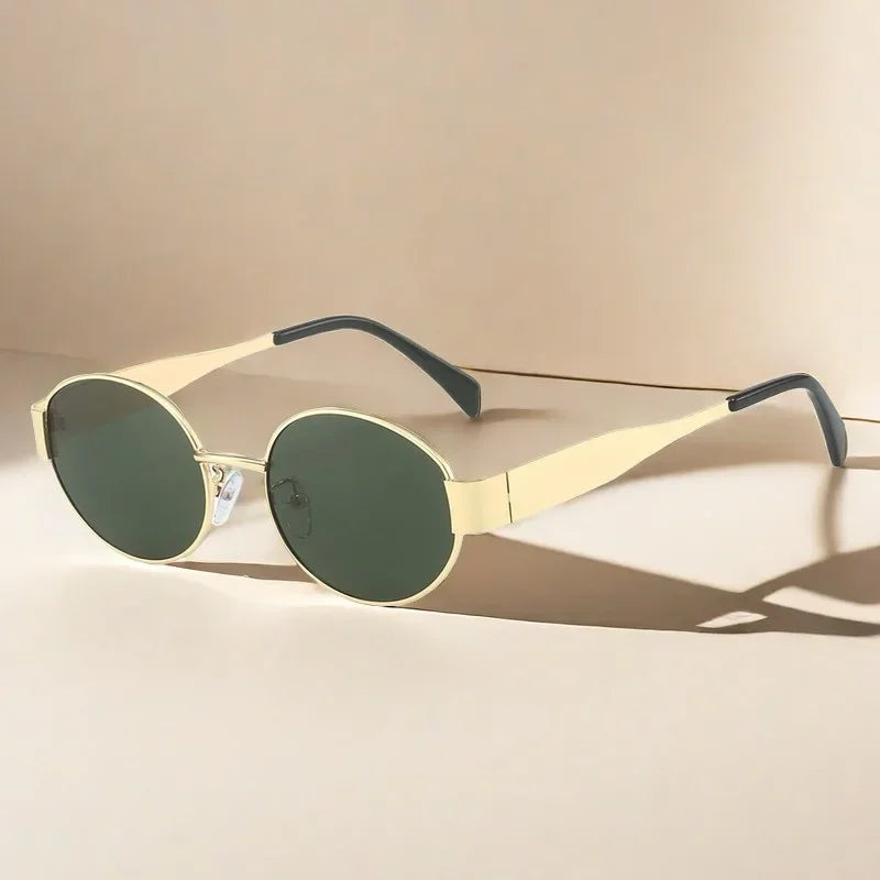 SUNGARDE™ Vintage Oval Metal Sunglasses – Designer High-Quality 2024 Trend