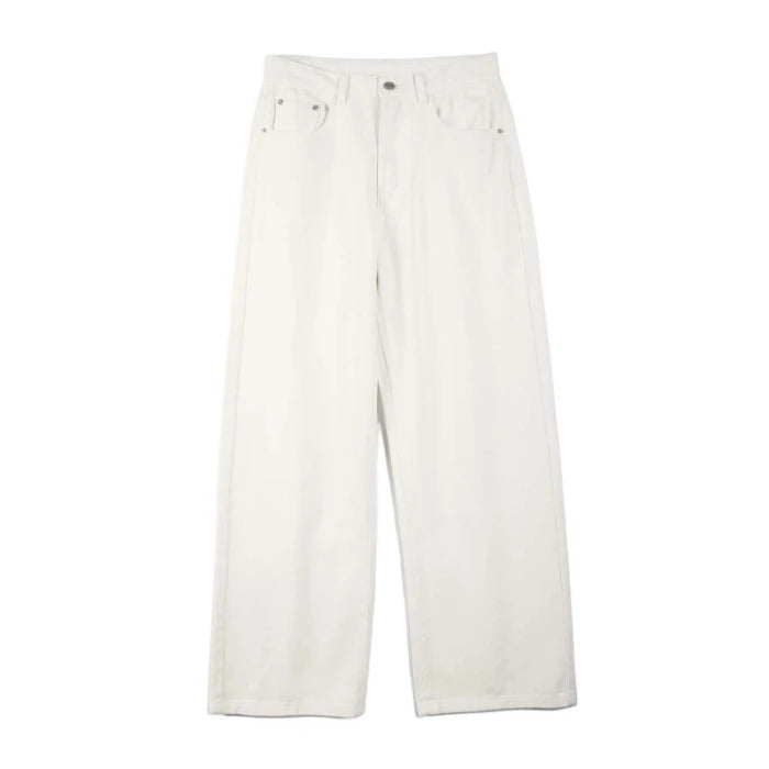 Men’s Relaxed Fit Cotton Jeans – Soft Korean-Style Casual Trousers