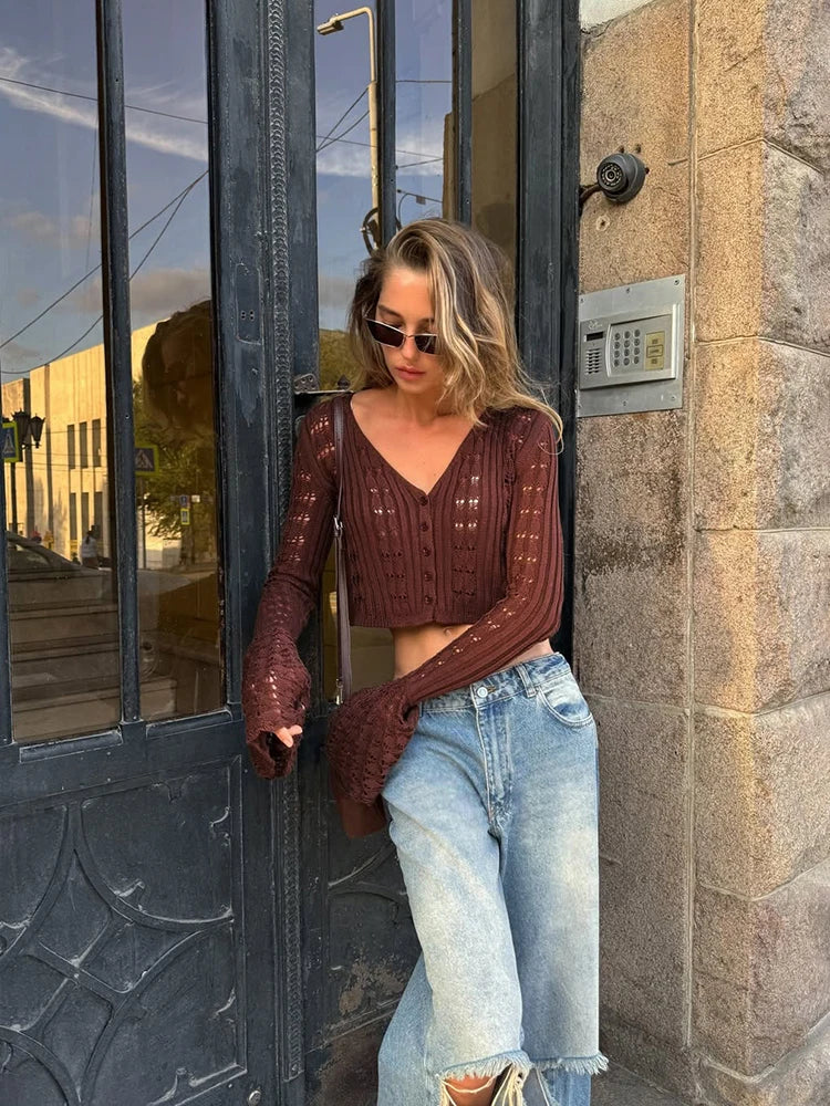 LunaWeave™ Hollow-Knit Summer Cardigan