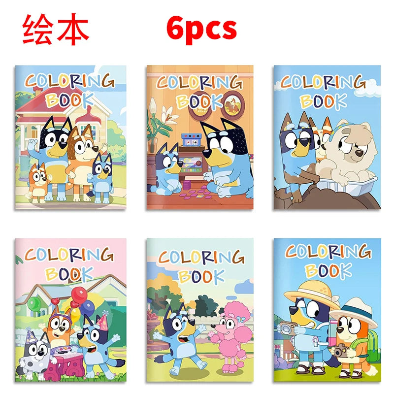 Bluey Bingo™ DIY Coloring & Puzzle Book Set – 6/12/24pcs