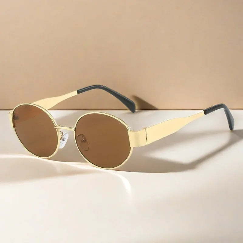 SUNGARDE™ Vintage Oval Metal Sunglasses – Designer High-Quality 2024 Trend