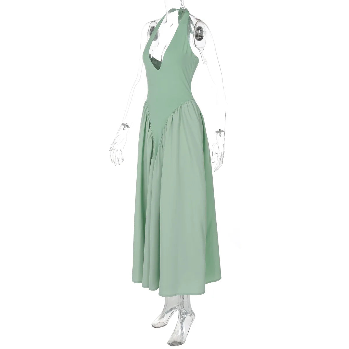 Talenza White Backless V-Neck Dress