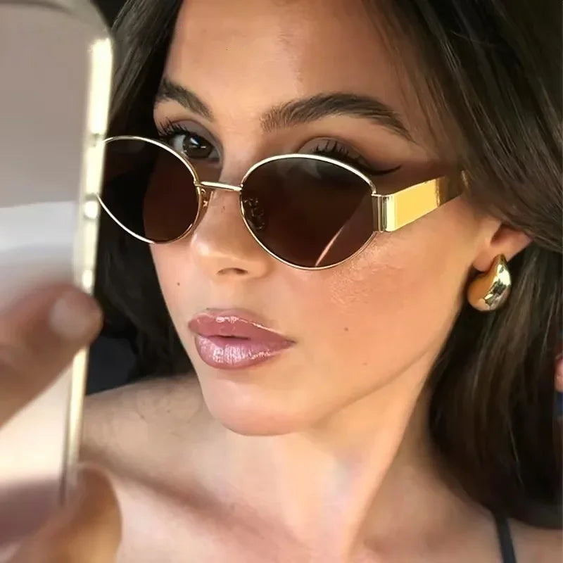 SUNGARDE™ Vintage Oval Metal Sunglasses – Designer High-Quality 2024 Trend