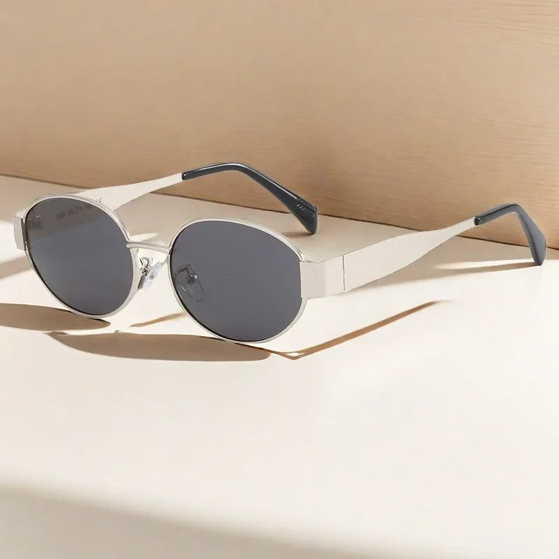 SUNGARDE™ Vintage Oval Metal Sunglasses – Designer High-Quality 2024 Trend