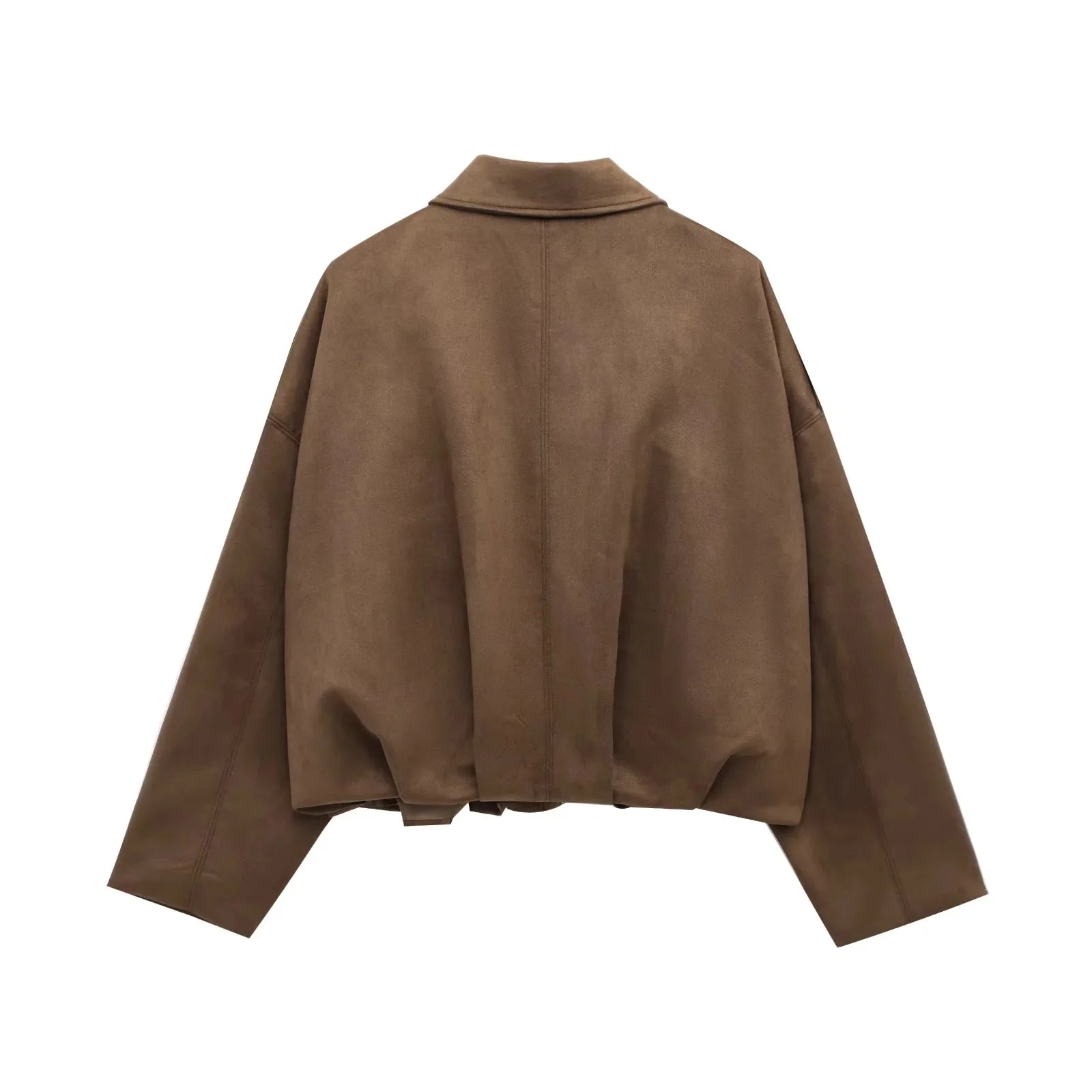 VelvetCore™ Oversized Lantern-Sleeve Bomber