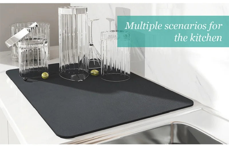 Super Absorbent Kitchen & Bathroom Draining Mat – Quick-Dry Anti-Skid Dish & Coffee Mat