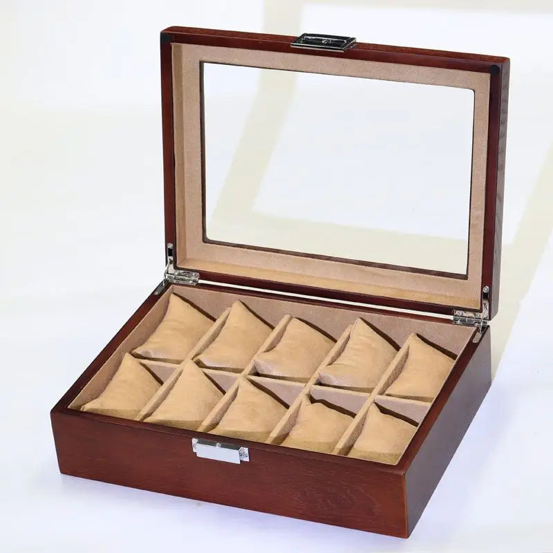 Vintage Luxe Display Case – Transparent Mechanical Watch & Bracelet Organizer