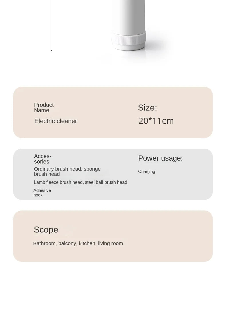 Electric Cleaning Brush – Wireless Power Scrubber