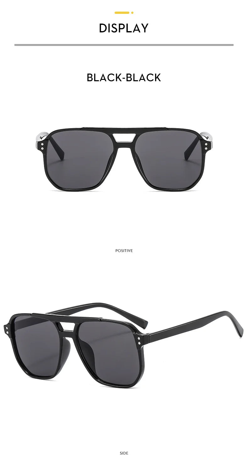 Vintage Chic™ Square Double Bridge Sunglasses