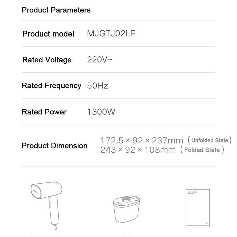 XIAOMI MIJIA Handheld Garment Steamer – Home Use