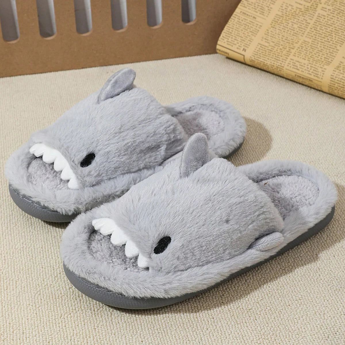 CozyStep™ Men’s Cartoon Plush Cotton Slippers – Soft, Warm & Comfortable Indoor Footwear