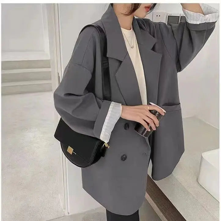 GraceLine™ Korean Oversized Blazer – Elegant Officewear Edition