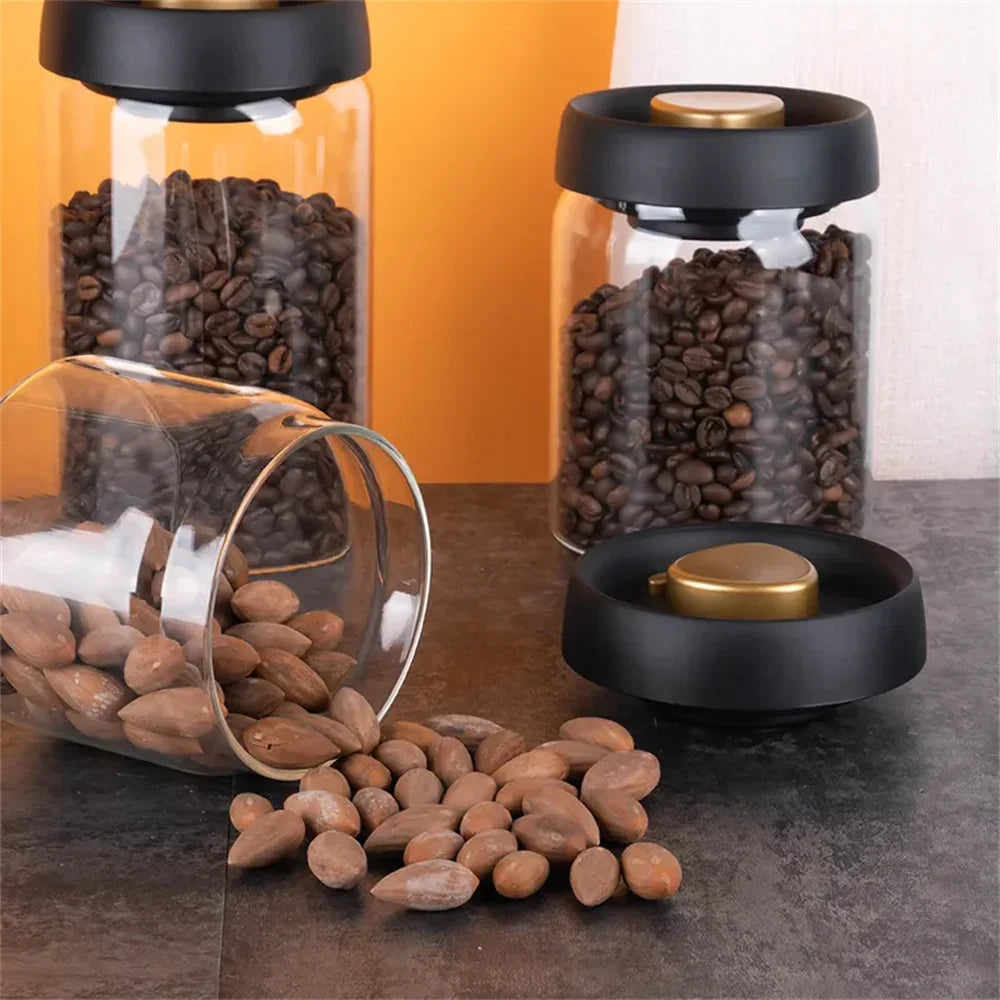 CoffeePro™ Vacuum Seal Glass Jar – Airtight Food Storage Container