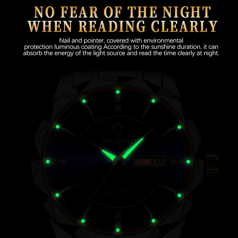 BINBONG Luxury Women's Quartz Watch – Luminous & Waterproof