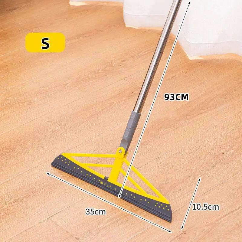 FlexiSweep™ 180° Rotatable Silicone Broom & Mop – Multi-Purpose Floor Cleaner with Hand Wiper