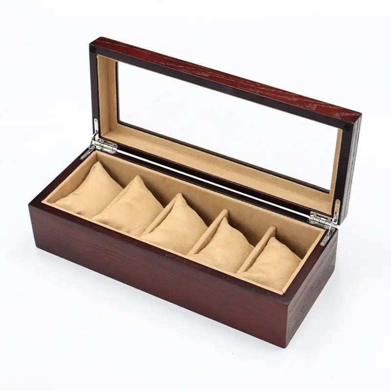 Vintage Luxe Display Case – Transparent Mechanical Watch & Bracelet Organizer
