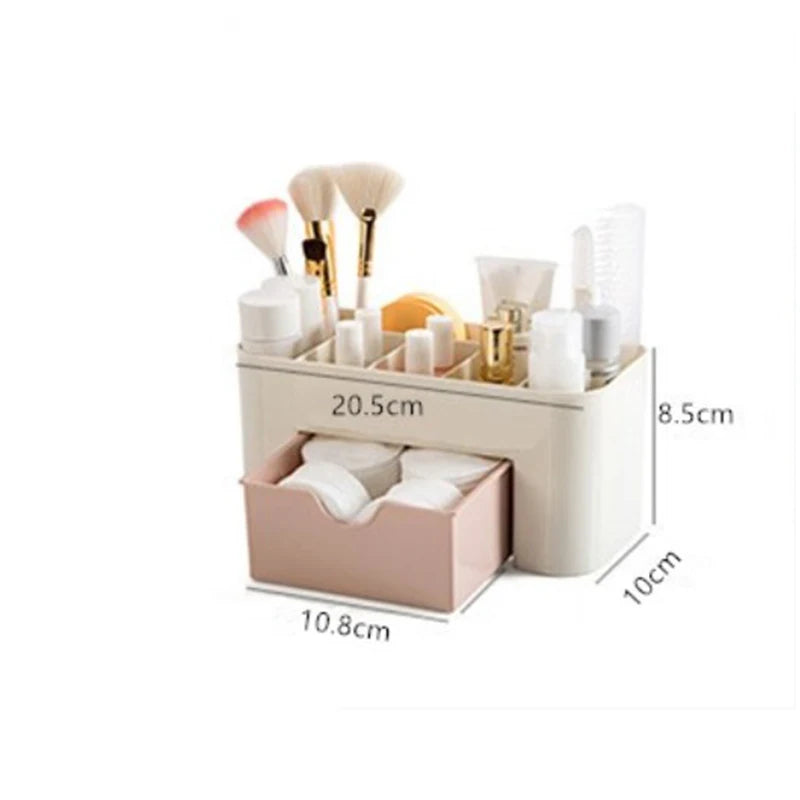 Acrylic Makeup Organizer – Drawer & Brush Storage