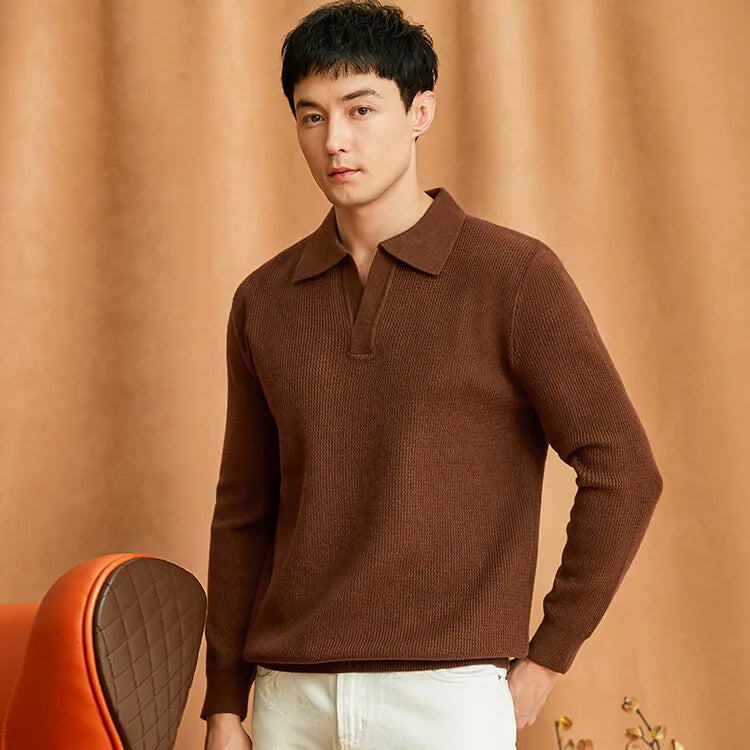 Regent Wool™ Men's Cashmere-Blend Polo Knit