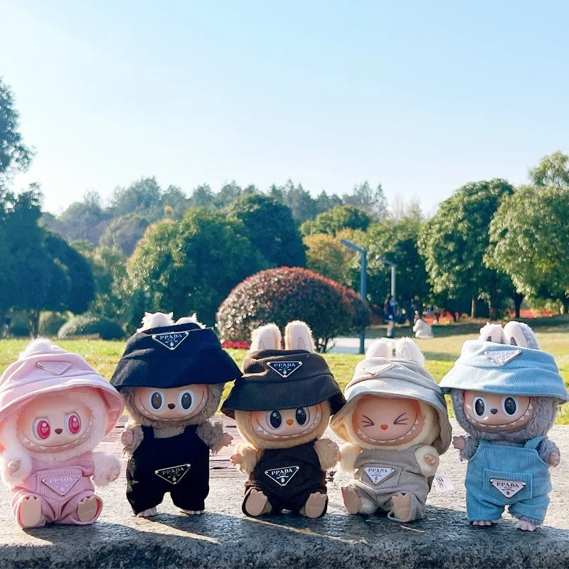 Labubu™ Corduroy Doll Outfit Set – Hat, Clothes & Shoes for 17cm Dolls