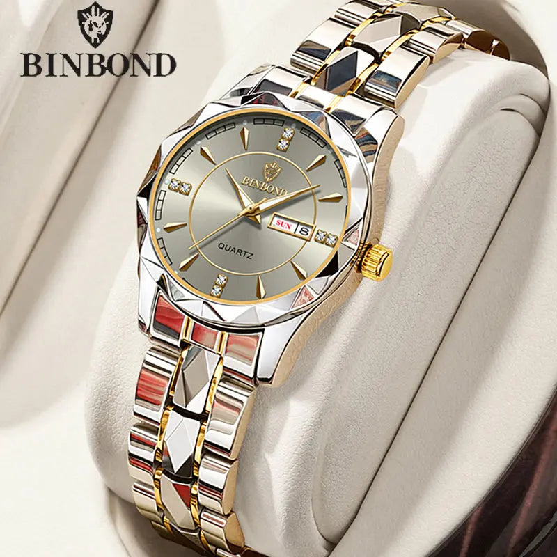 BINBONG Luxury Women's Quartz Watch – Luminous & Waterproof
