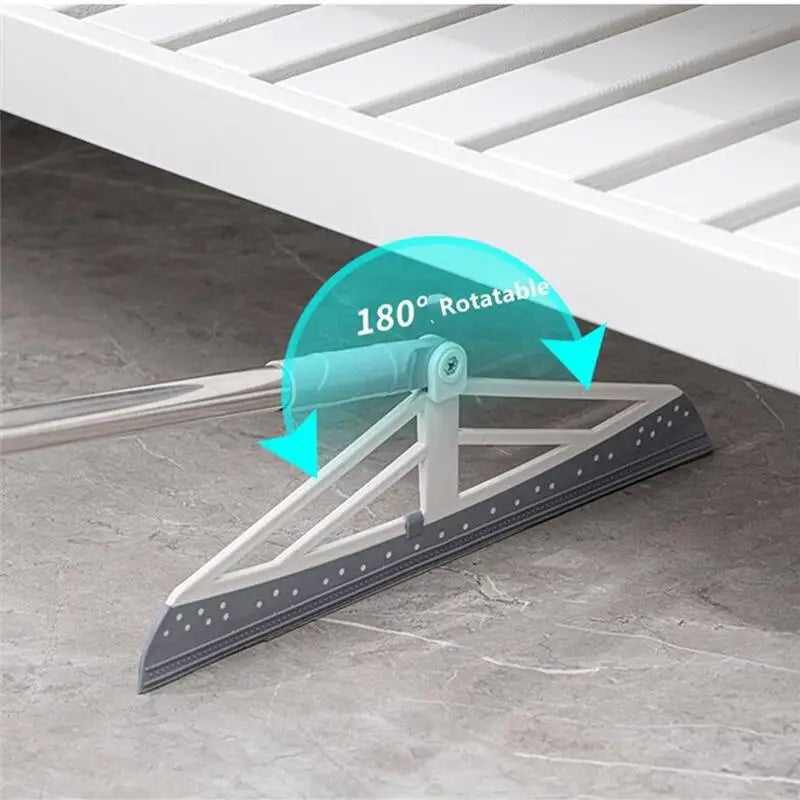 FlexiSweep™ 180° Rotatable Silicone Broom & Mop – Multi-Purpose Floor Cleaner with Hand Wiper