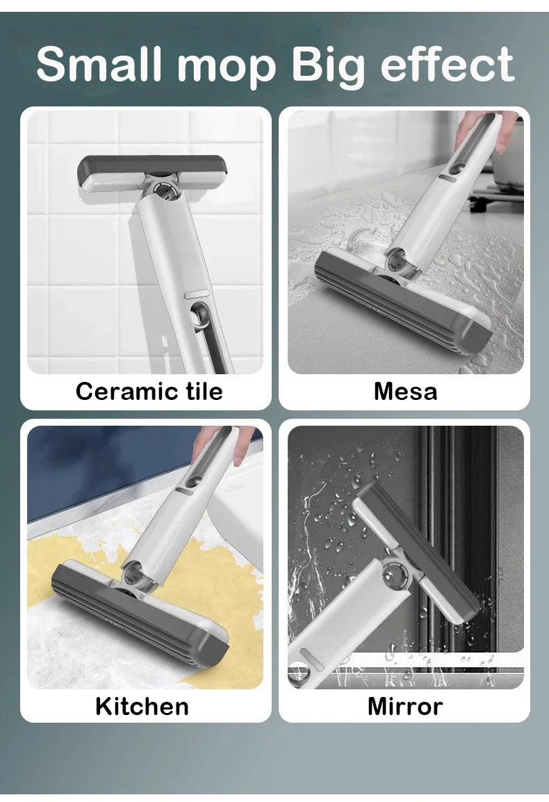 PowerClean™ Self-Squeezing Mini Mop – Folding Home & Car Cleaning Tool