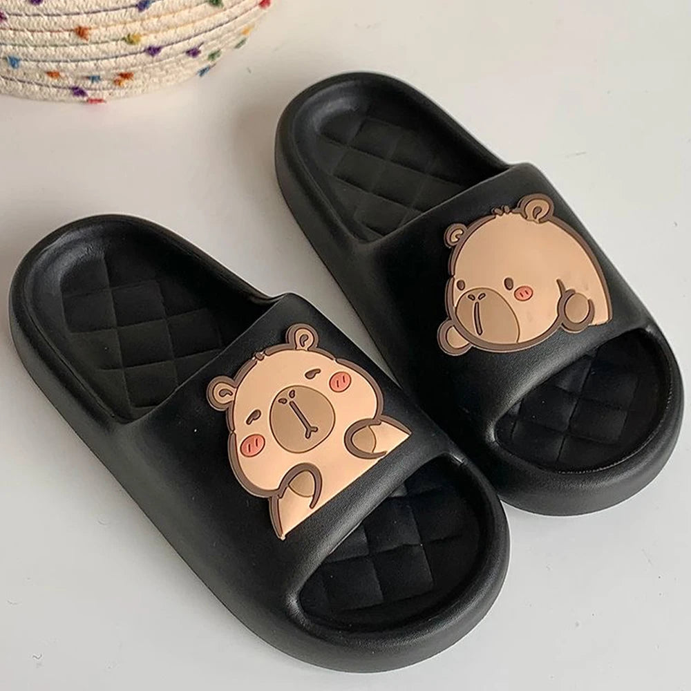 Capy Slide™ Plush Slippers with Chunky Sole