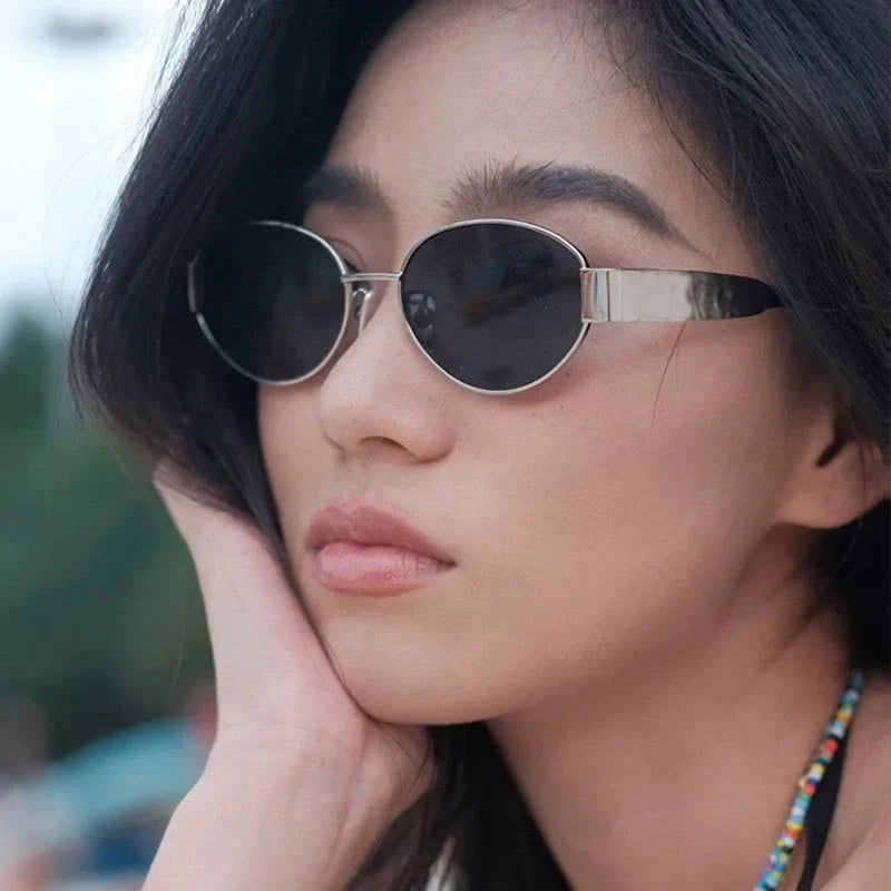 SUNGARDE™ Vintage Oval Metal Sunglasses – Designer High-Quality 2024 Trend