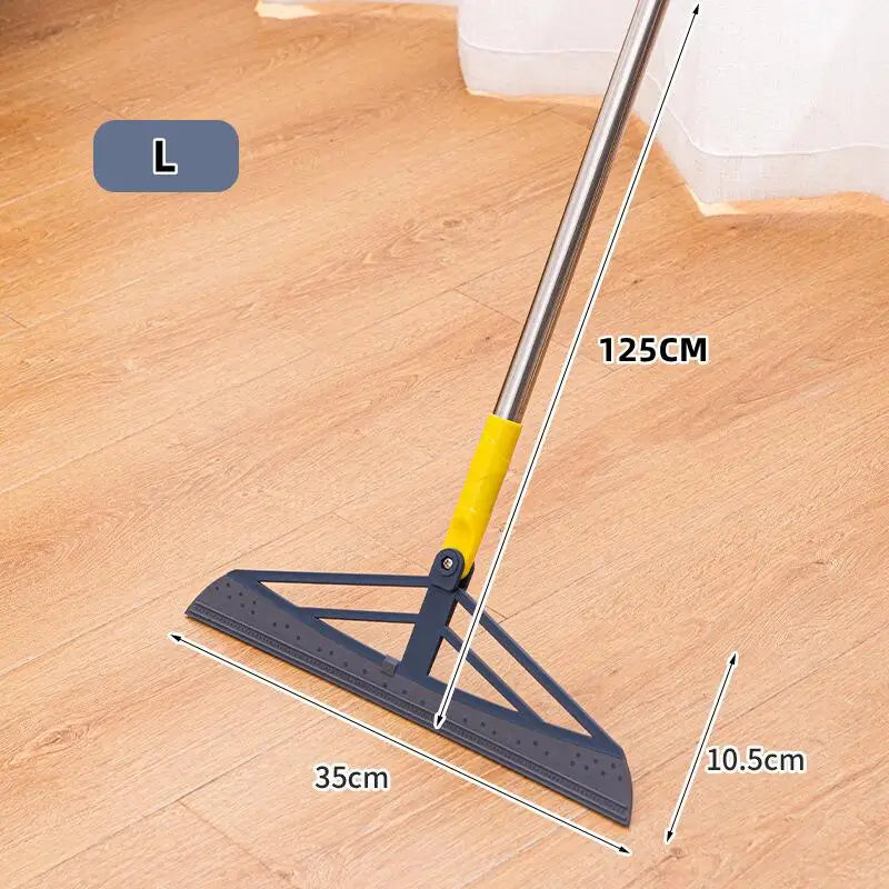 FlexiSweep™ 180° Rotatable Silicone Broom & Mop – Multi-Purpose Floor Cleaner with Hand Wiper